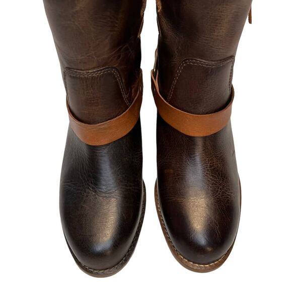 Latigo Women's Thistle Leather Boots Lace Up Harness Buckle Brown Size 7M - Picture 5 of 16